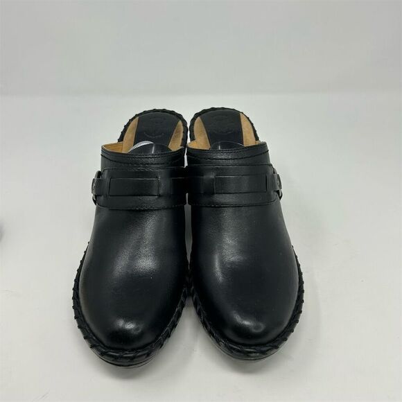 Frye Women's Black Leather Clog Mules Size 9.5 Block Heel Slip-On Western - Picture 5 of 16